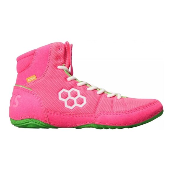 Rudis Colt 3.0 Wrestling Boxing Shoes Neon Pink Lime Green Mens Size 10.5 - Picture 2 of 6